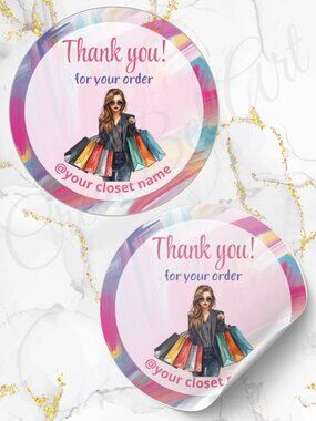 60 Pack Stickers with Personalization Thank you  Stickers 2 inch Glossy